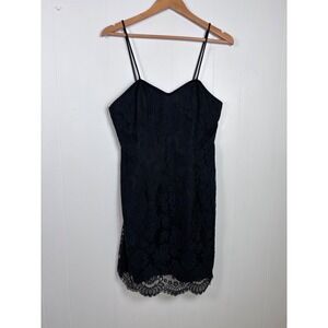 VTG Steven Stolman Ann Taylor Black Lace Mini‎ Dress Sleeveless Party Size 10